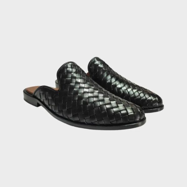 Backless Black Knitted Loafers - Image 2