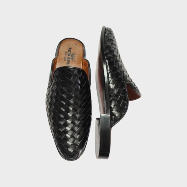 Backless Black Knitted Loafers - Image 3