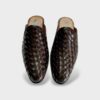 Backless Brown Knitted Loafers