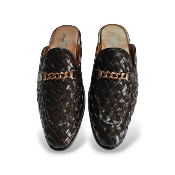 Backless Brown Knitting Mules