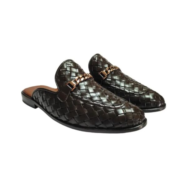 Backless Brown Knitting Mules - Image 2