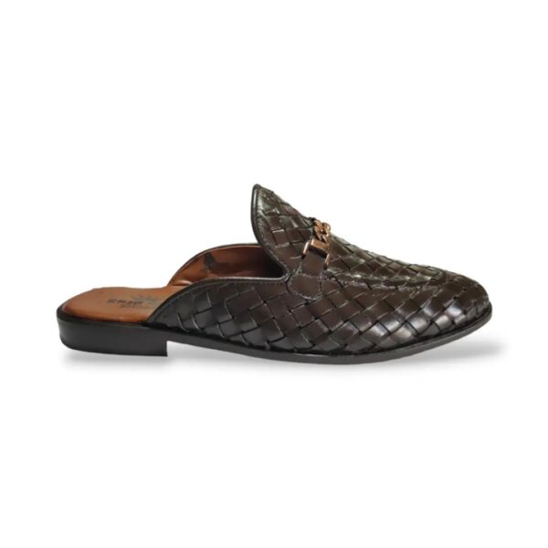 Backless Brown Knitting Mules - Image 3