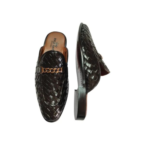 Backless Brown Knitting Mules - Image 4